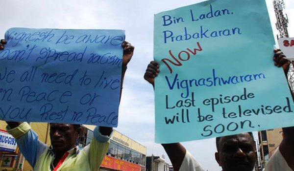 Sinhala Buddhist marchers threaten Tamil leader with death