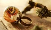 Glass ball rings with magical scenes