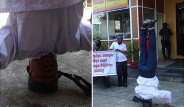 Fmr. PS member&#039;s &#039;topsy turvy&#039; protest