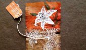 Detailed art made of stained tea bags
