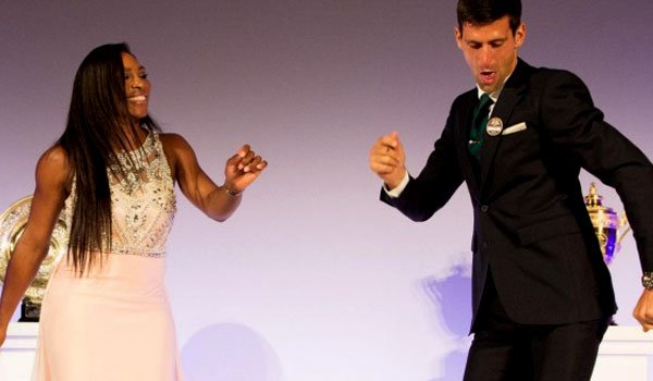 Serena and Djokovic dance to Bee Gees