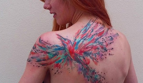 Incredible tattoos in style of watercolour paintings