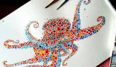 Animals formed in multicoloured dots