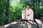 Mervyn meditates in forest