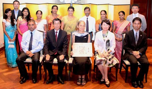 Shigeko Baba receives commendation from Japanese ambassador