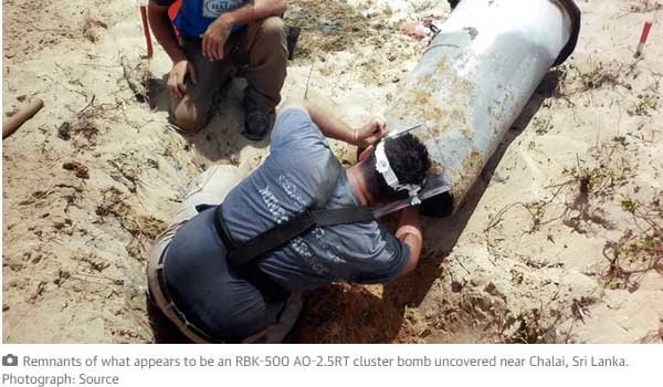 Cluster bombs used in Sri Lanka&#039;s civil war, leaked photos suggest