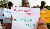 Protest against govt. in Kilinochchi