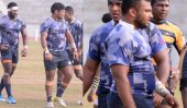 Navy ruggerites sporting &#039;YO07&#039; armbands, suspended