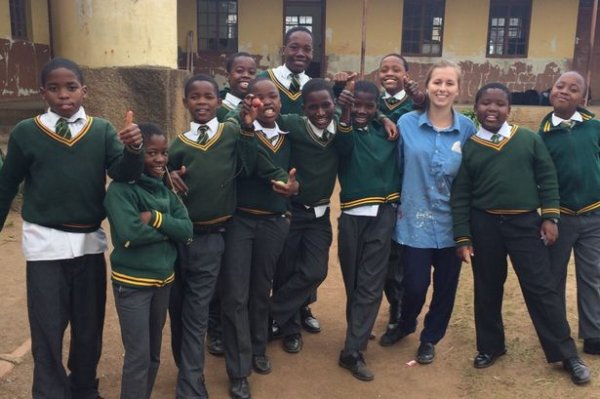 Emma Worley of Feltham volunteering in South Africa in August 2014.
