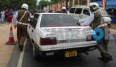Police help to push start vehicles