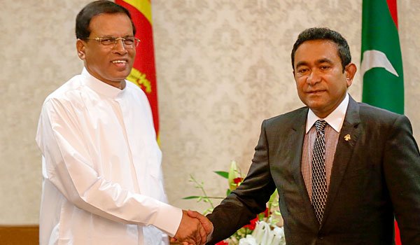 Sri Lankan President welcomed in Maldives (Pics)