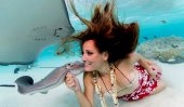 Models risk death to pose with stingrays